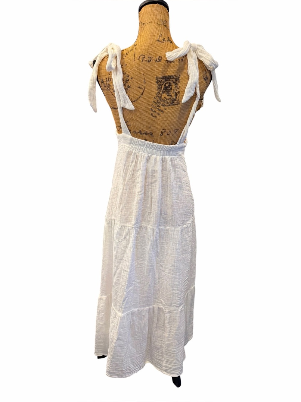 The Silk Co Olive White Cotton Maxi Dress Beach Cover Up Resort Small - Picture 7 of 10